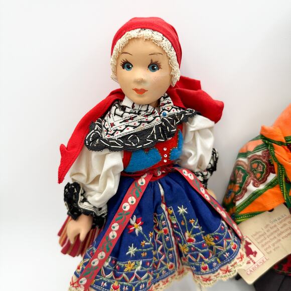 Lot 3 Intl Folk Dolls Czech Kroj Middle Eastern Swazi Carousel Vintage - Picture 5 of 13